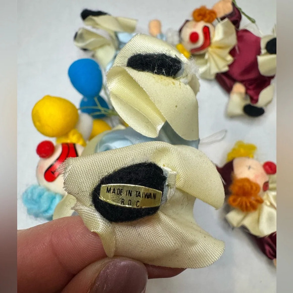 Vintage Various Soft‎ Clowns Christmas Ornaments Lot of 4 - Picture 2 of 7